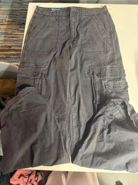 American Eagle Outfitters Gray Cargo Jumpsuit